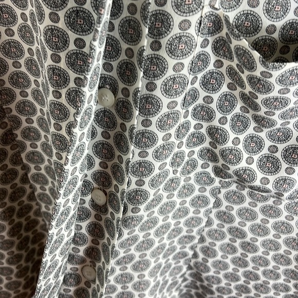 RENA Rowan for Saville Geometric Short Sleeve Shirt Hidden Buttons Size 16 - Picture 5 of 11